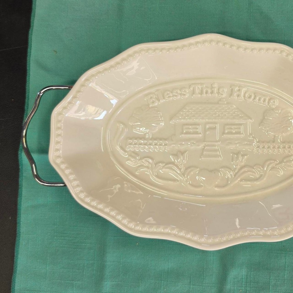 Bless This Home Serving Tray with Carry Tray